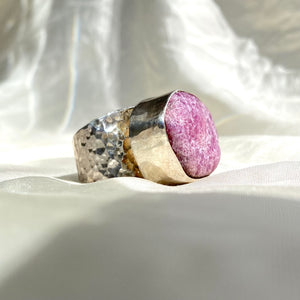 Open image in slideshow, Raw Ruby Ring Sterling Silver
