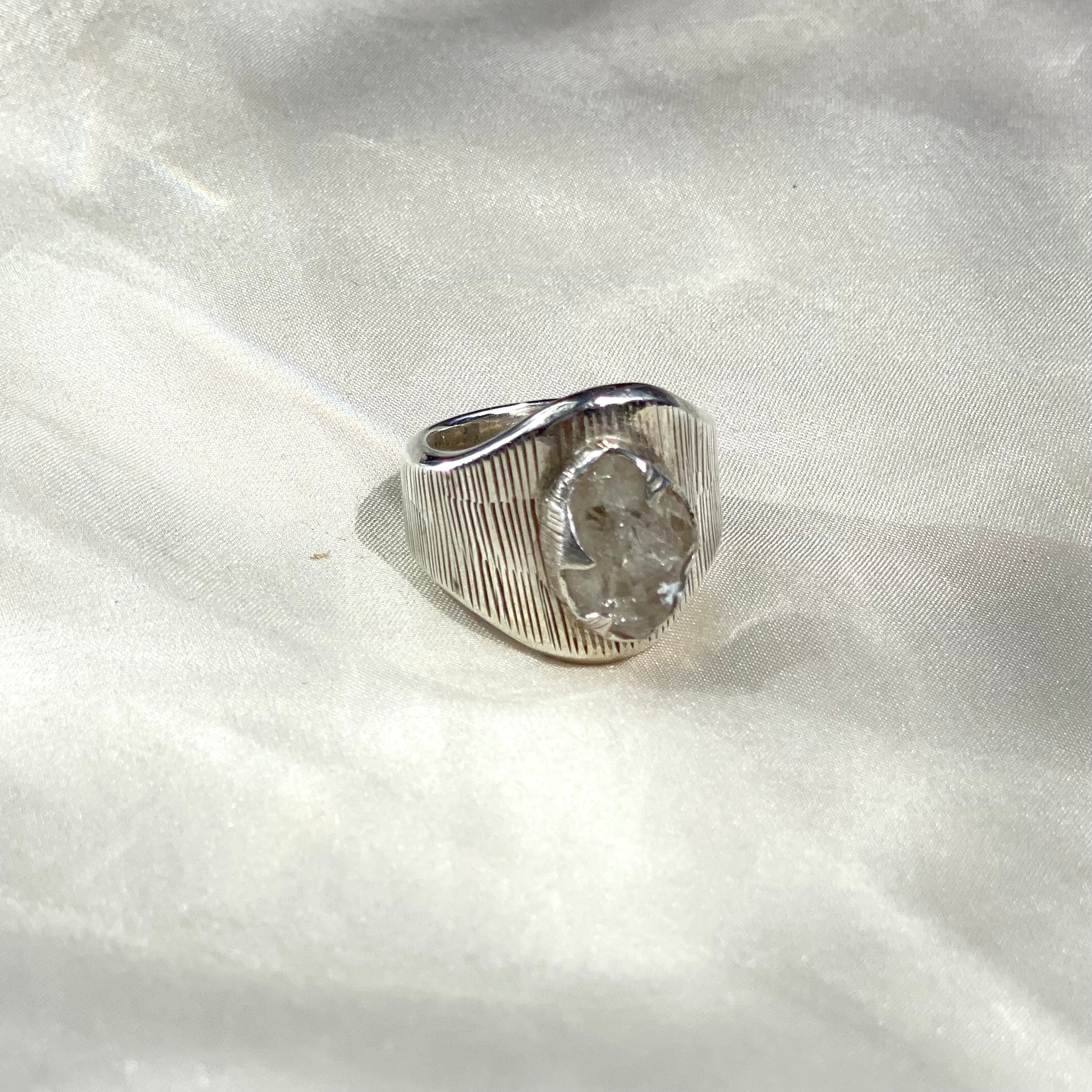 Herkemer Diamond Silver Ring