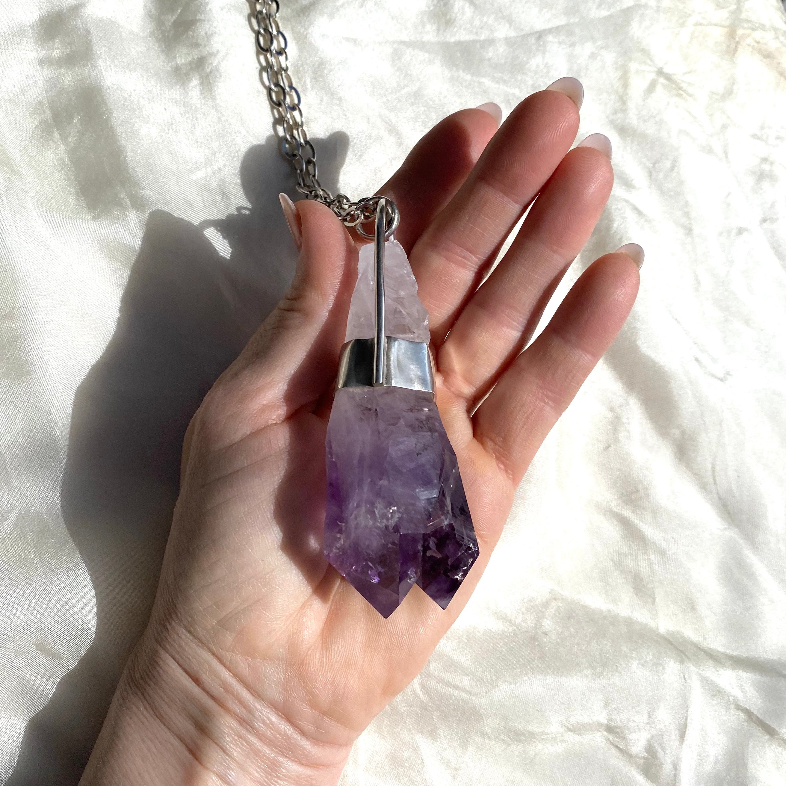 Double Terminated Amethyst Pendant - ONE OF A KIND