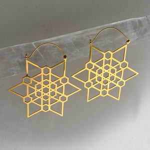 Gold Plated 6 point Star Earrings