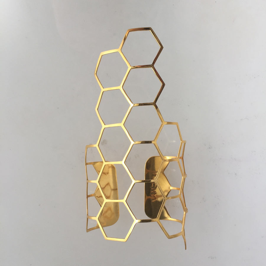 Gold Hexagon Cuff