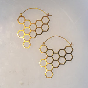 Gold Hexagon Hoop earrings