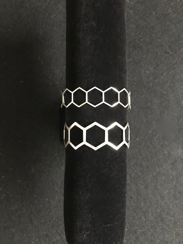 Sterling Silver Hexagon Cuff Singlet 2 cm width