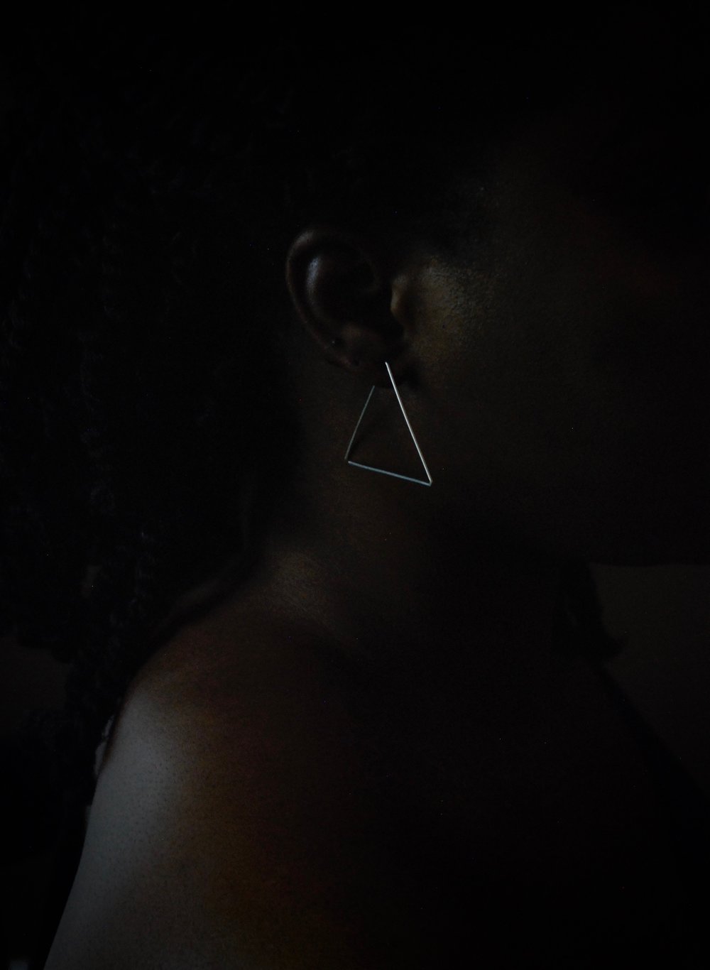 Sterling Silver Triangle Earring
