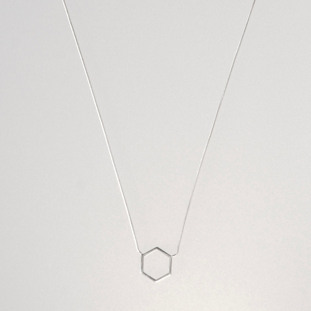 Sterling Silver Hexagon Necklace